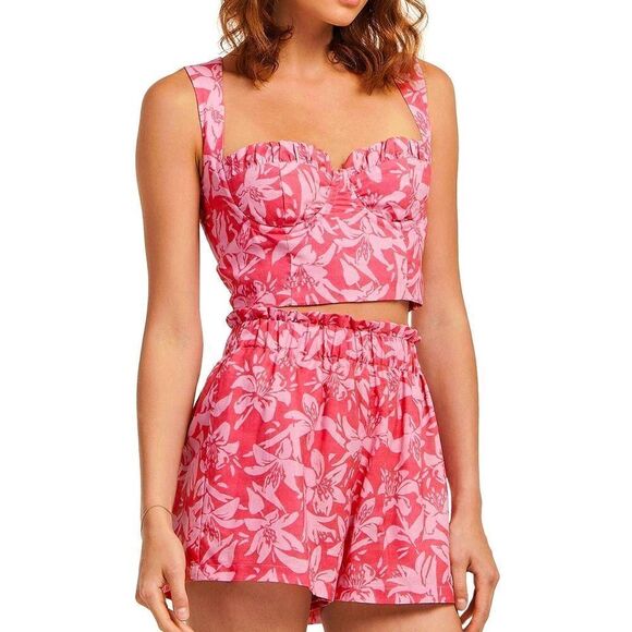 Charlie Holiday Hibiscus Top NWT - Picture 1 of 10